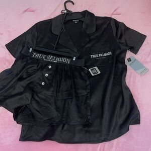 True Religion Notch Collar Boxer PJ Set